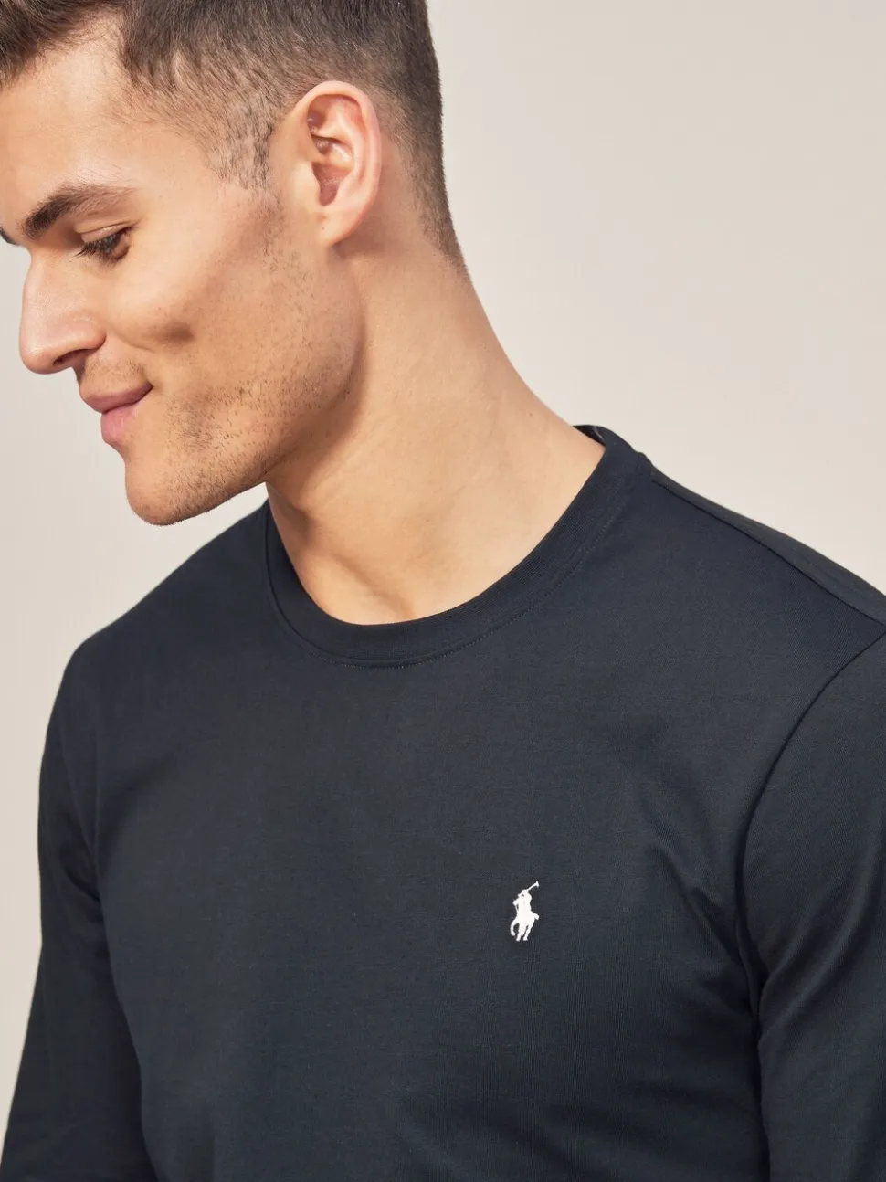 Polo Ralph Lauren Black Logo Long Sleeve Cotton T-Shirt