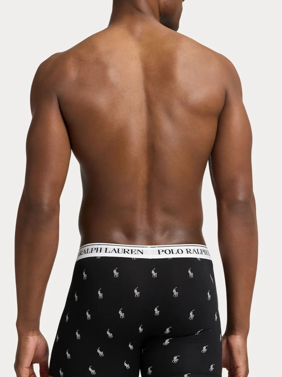 Polo Ralph Lauren Black Long Cotton Stretch Contrast Waistband Boxers 3 Pack