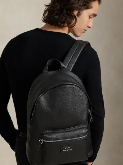 Polo Ralph Lauren Black Pebbled Leather Backpack