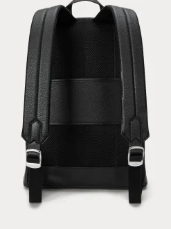Polo Ralph Lauren Black Pebbled Leather Backpack