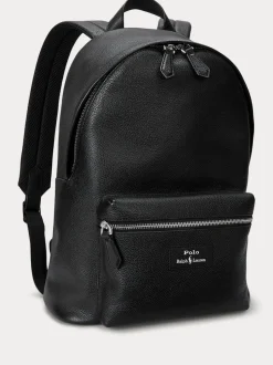 Polo Ralph Lauren Black Pebbled Leather Backpack