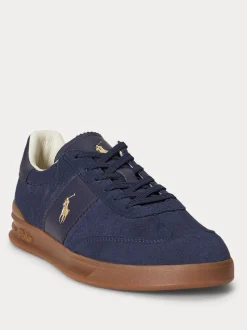 Polo Ralph Lauren Blue Hertitage Aera Suede Mix Trainers