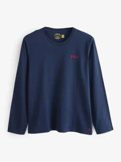 Polo Ralph Lauren Blue Polo Bear Print Long Sleeve Plaid Pyjamas Set