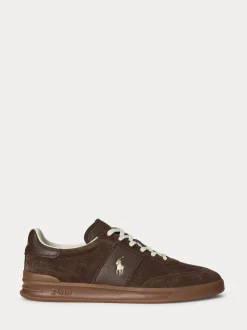 Polo Ralph Lauren Brown Hertitage Aera Suede Mix Trainers