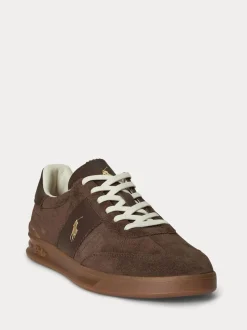 Polo Ralph Lauren Brown Hertitage Aera Suede Mix Trainers