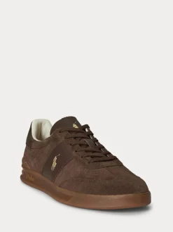 Polo Ralph Lauren Brown Hertitage Aera Suede Mix Trainers