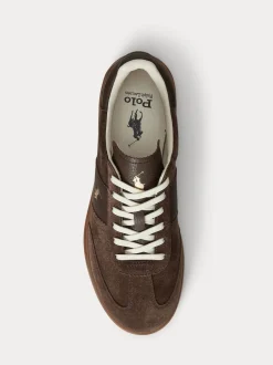 Polo Ralph Lauren Brown Hertitage Aera Suede Mix Trainers
