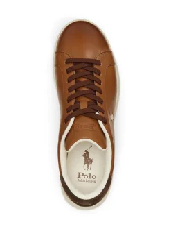 Polo Ralph Lauren Brown Heritage Court II Leather Trainers
