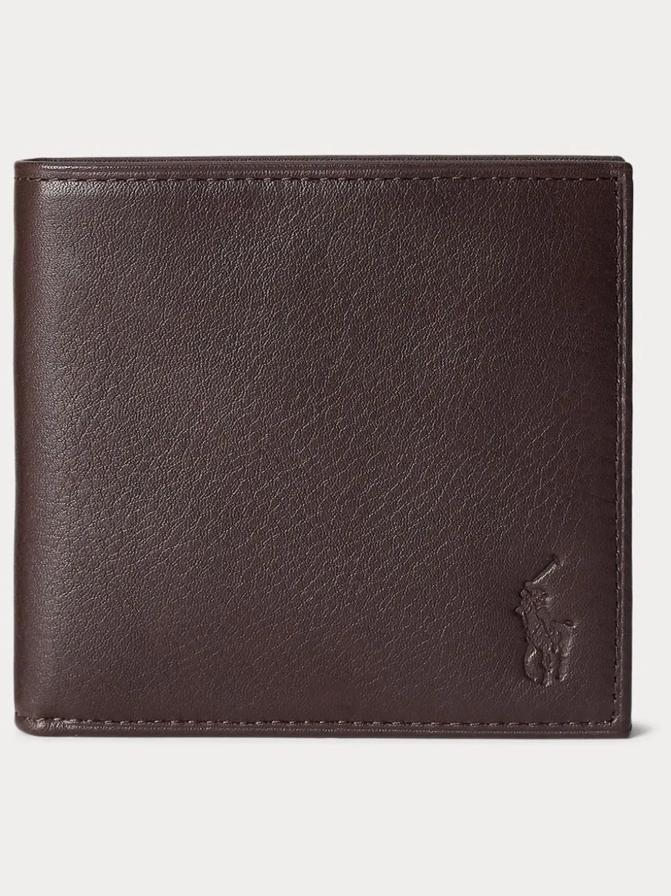 Polo Ralph Lauren Brown Pebbled Leather Billfold Wallet