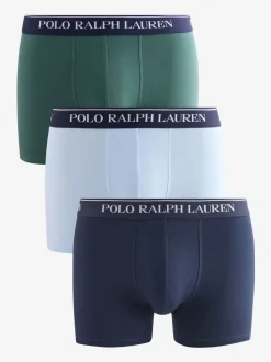 Polo Ralph Lauren Green Cotton Stretch Boxers 3 Pack
