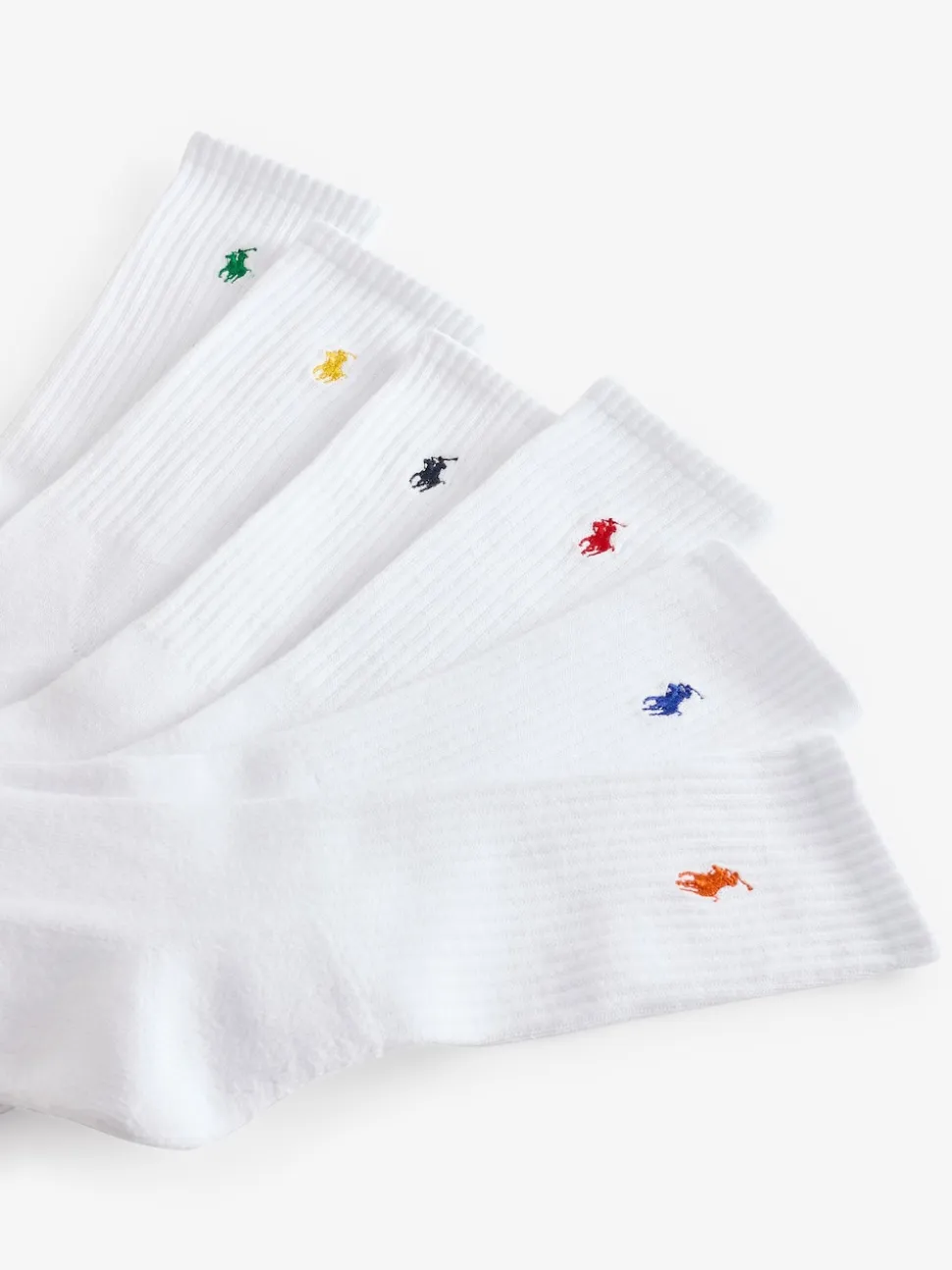 Polo Ralph Lauren Off White Ribbed Crew Socks 6 Pack