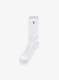 Polo Ralph Lauren Off White Ribbed Crew Socks 6 Pack