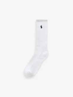 Polo Ralph Lauren Off White Ribbed Crew Socks 6 Pack