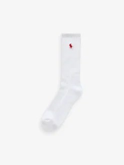 Polo Ralph Lauren Off White Ribbed Crew Socks 6 Pack
