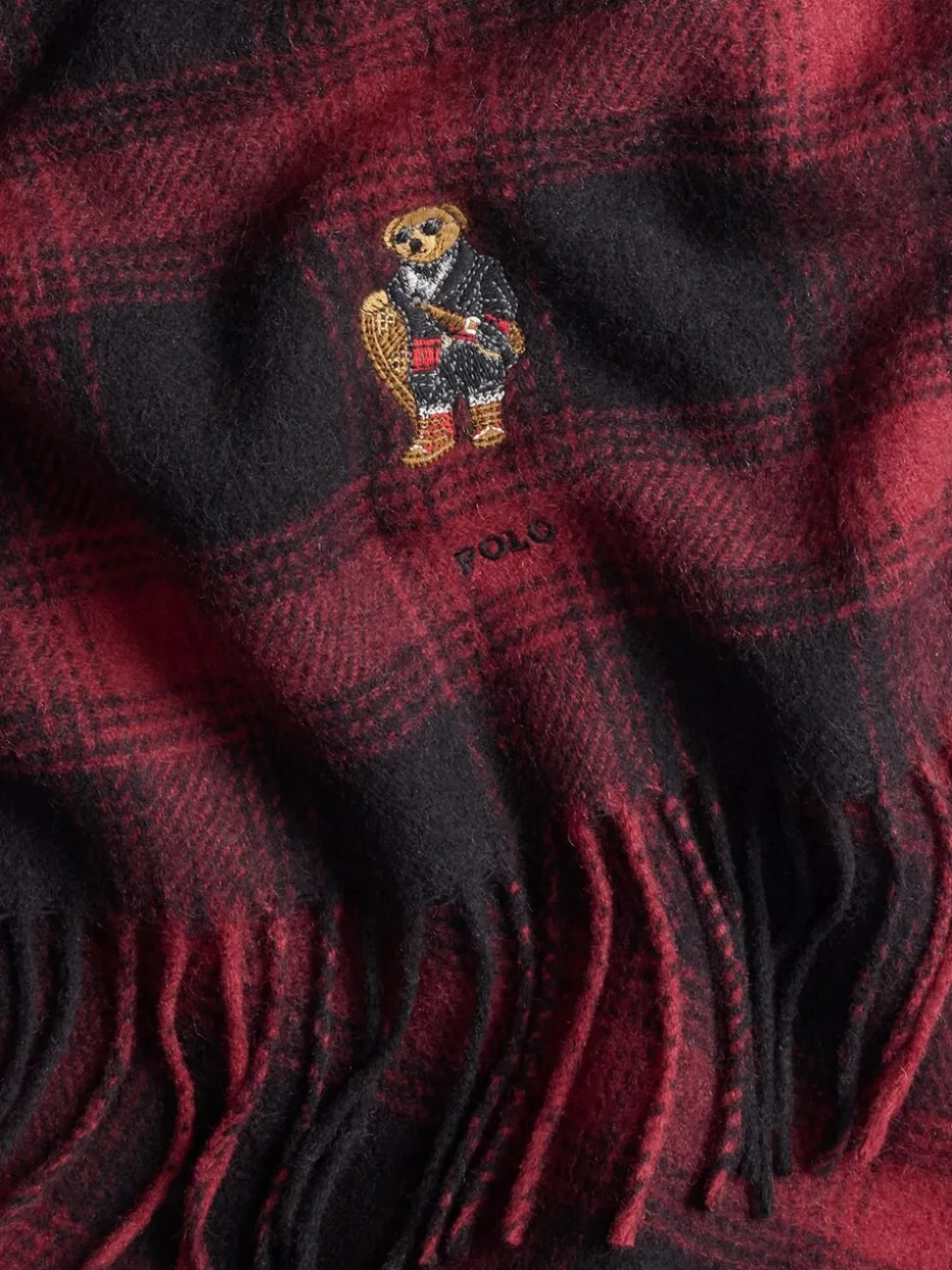 Polo Ralph Lauren Red Holiday Bear Print Beanie & Scarf Gift Set
