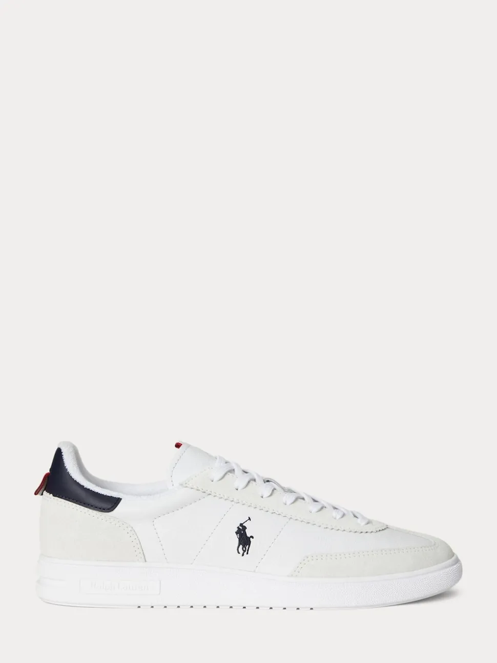 Polo Ralph Lauren White Bedford Suede Leather Mix Trainers