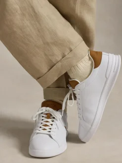Polo Ralph Lauren White Heritage Court Leather Trainers