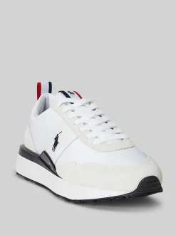 Polo Ralph Lauren White Train 89 Suede Sports Trainers