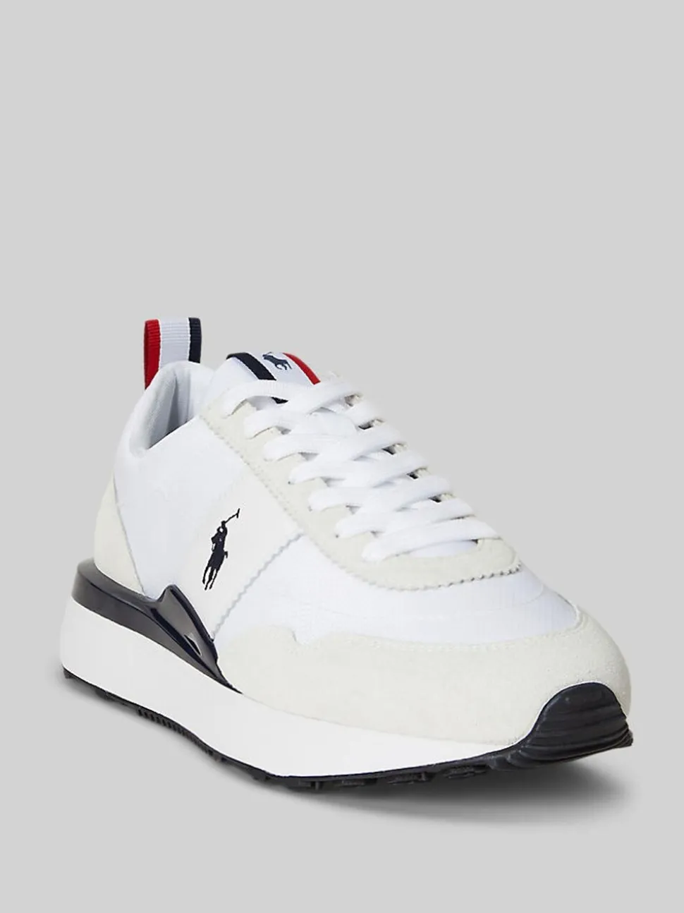 Polo Ralph Lauren White Train 89 Suede Sports Trainers