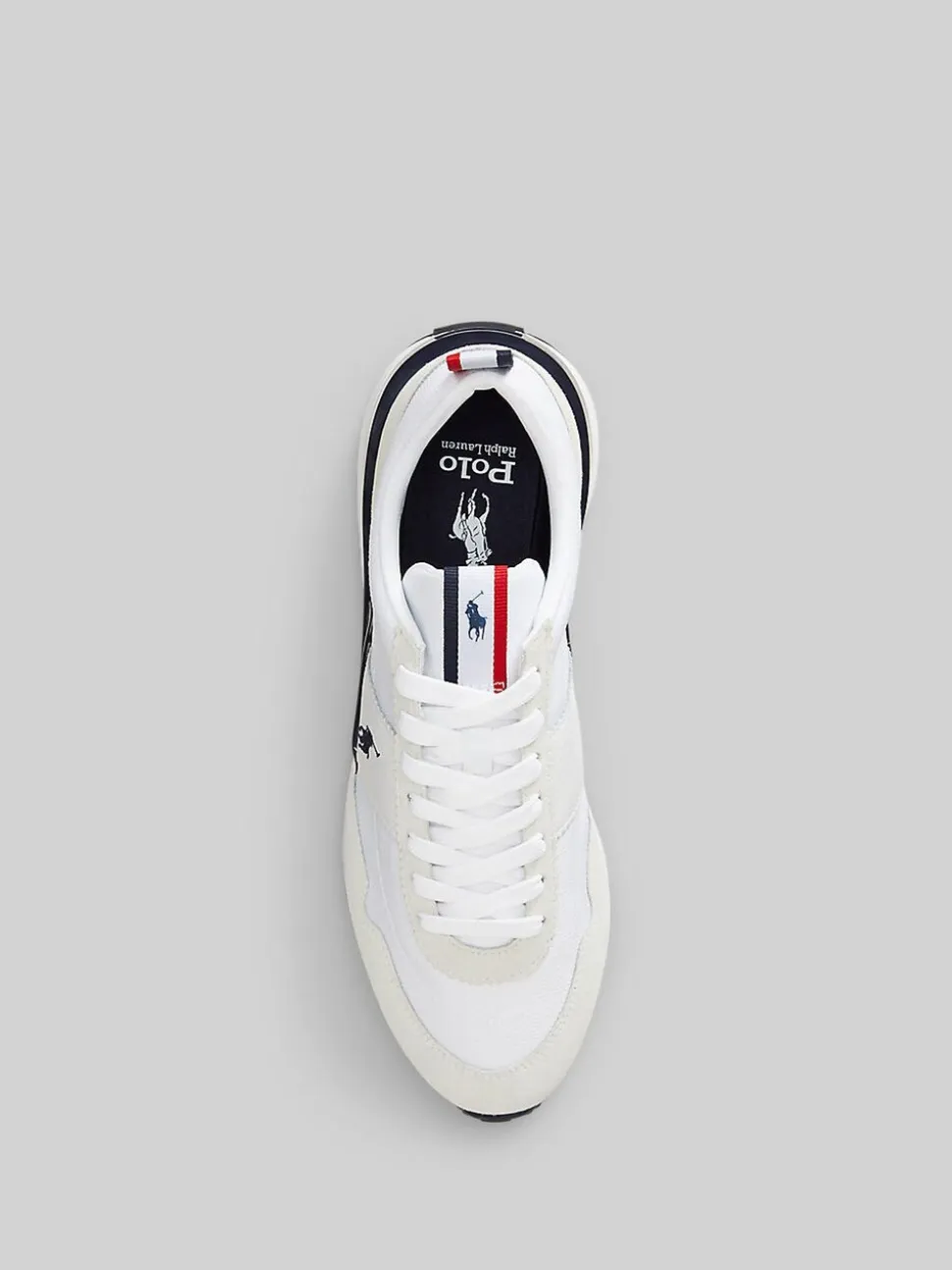 Polo Ralph Lauren White Train 89 Suede Sports Trainers