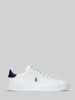 Polo Ralph Lauren White/Blue Leather Heritage Court II Trainers