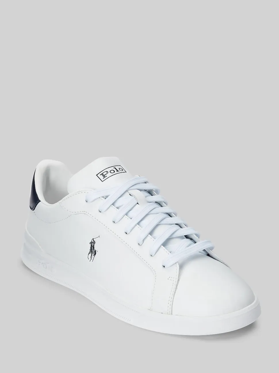 Polo Ralph Lauren White/Blue Leather Heritage Court II Trainers