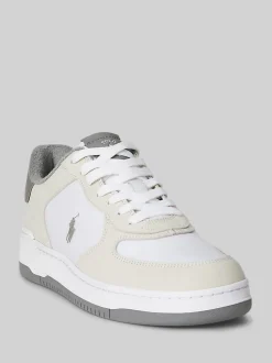 Polo Ralph Lauren White/Grey Masters Court Leather Trainers