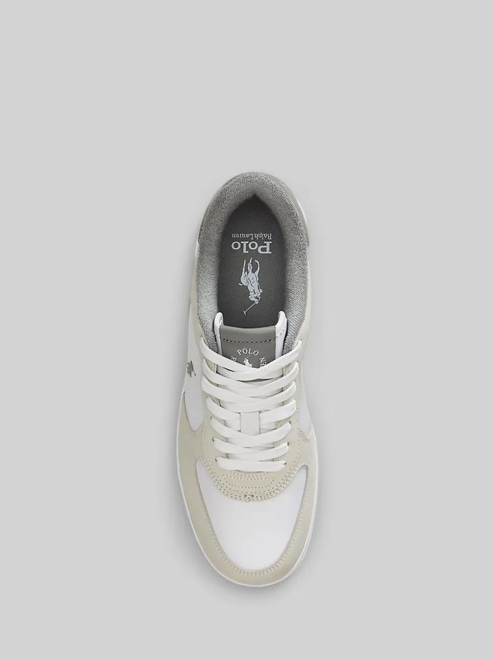 Polo Ralph Lauren White/Grey Masters Court Leather Trainers