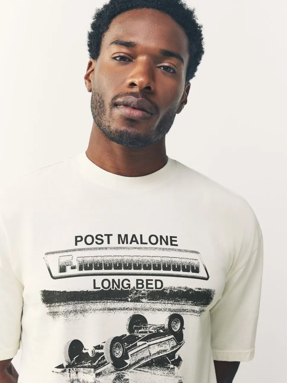 Post Malone White Regular Fit Band Graphic Print T-Shirt
