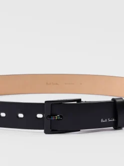 PS Paul Smith Black Logo Stripe Detail Belt