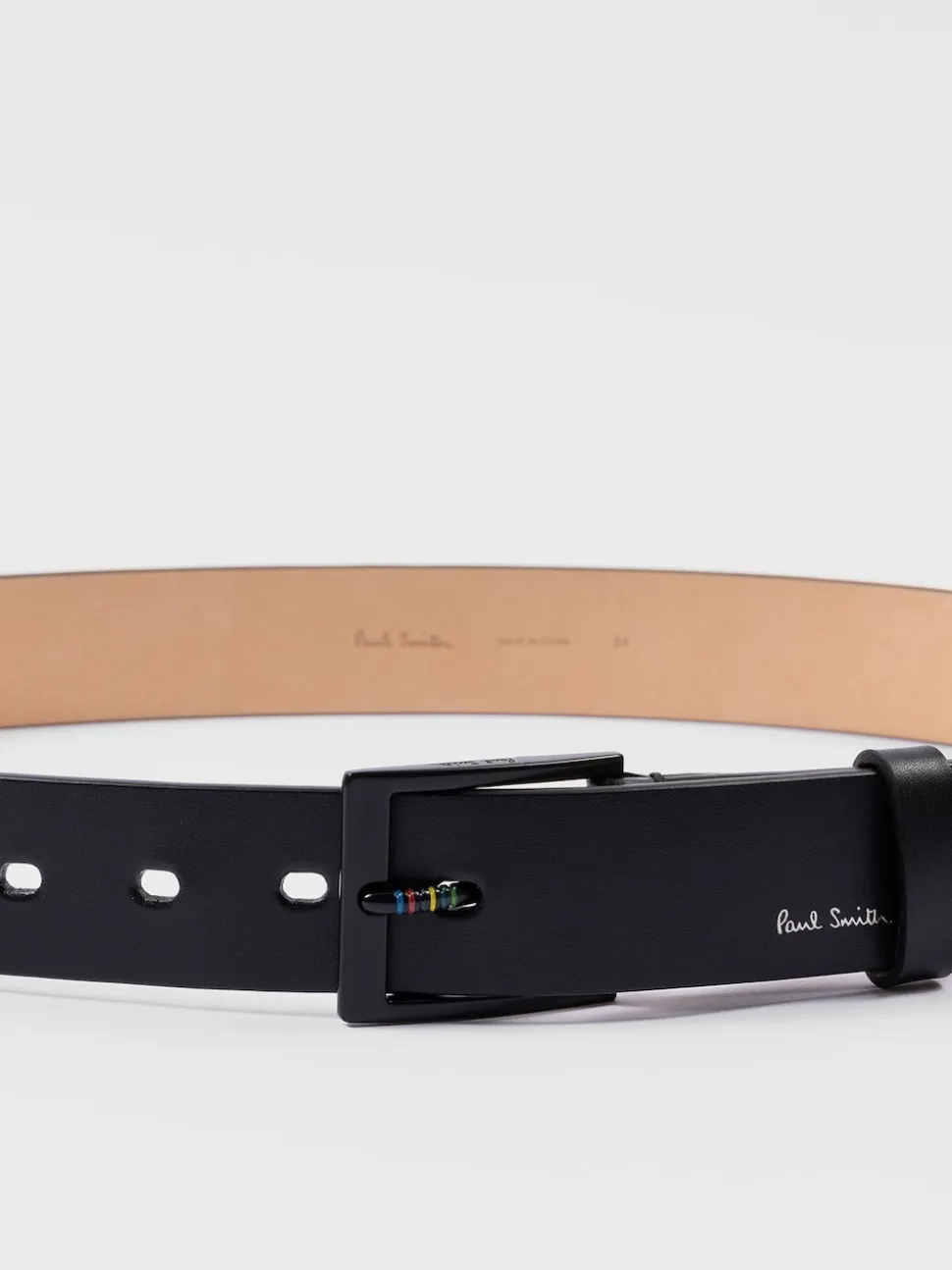 PS Paul Smith Black Logo Stripe Detail Belt