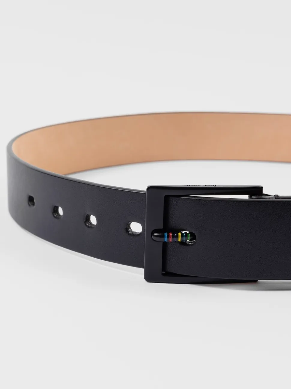PS Paul Smith Black Logo Stripe Detail Belt