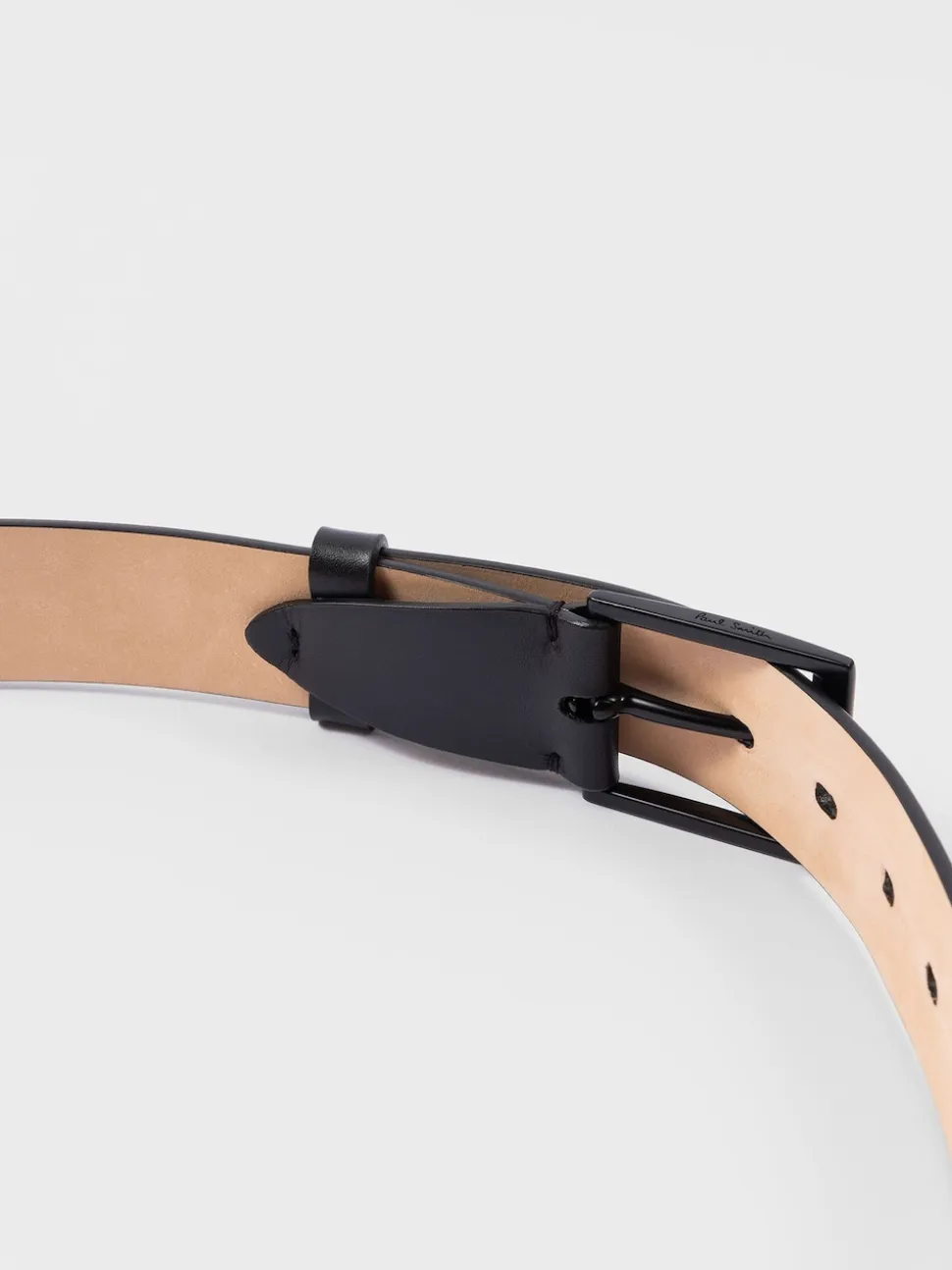 PS Paul Smith Black Logo Stripe Detail Belt
