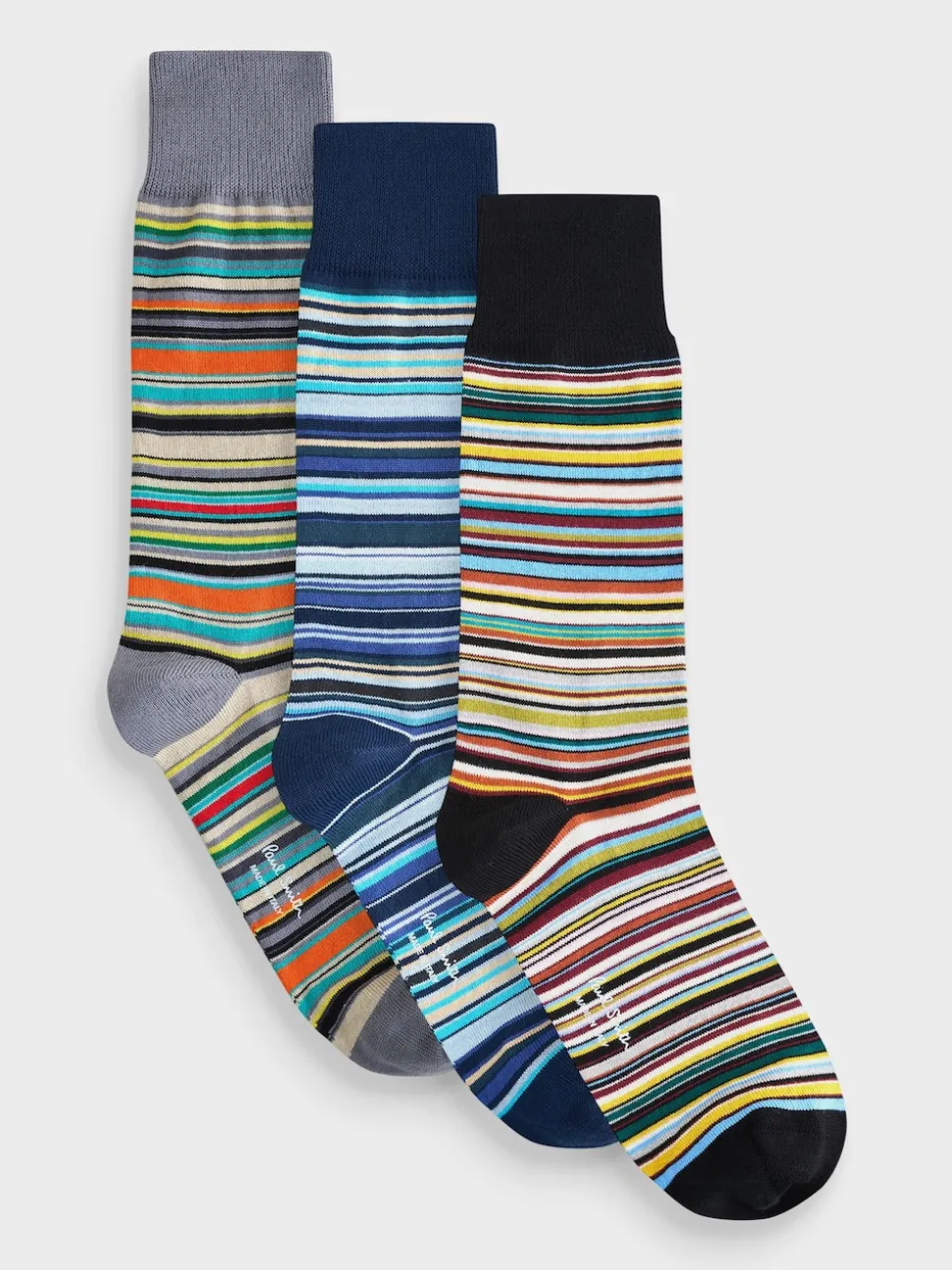 PS Paul Smith Black Signature Stripe Socks 3 Pack