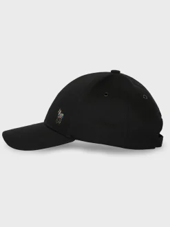 PS Paul Smith Black Zebra Print Logo Cotton Cap