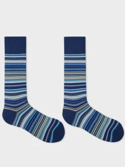 PS Paul Smith Blue Signature Stripe 3 Pack Socks
