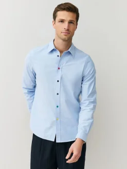 PS Paul Smith Blue Tailored-Fit Logo Shirt