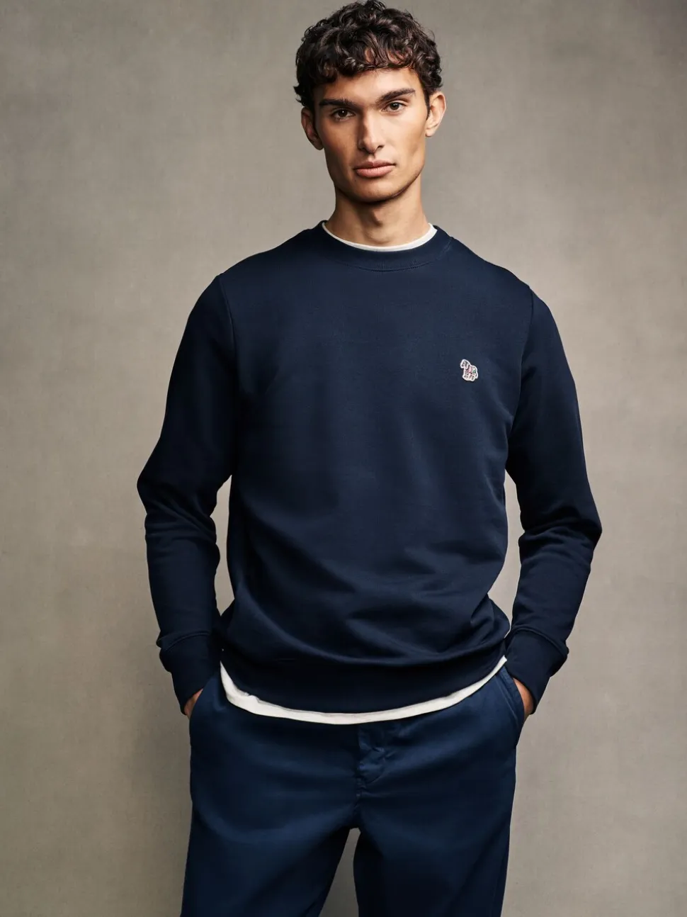 PS Paul Smith Navy Logo Crew Neck Sweatshirt