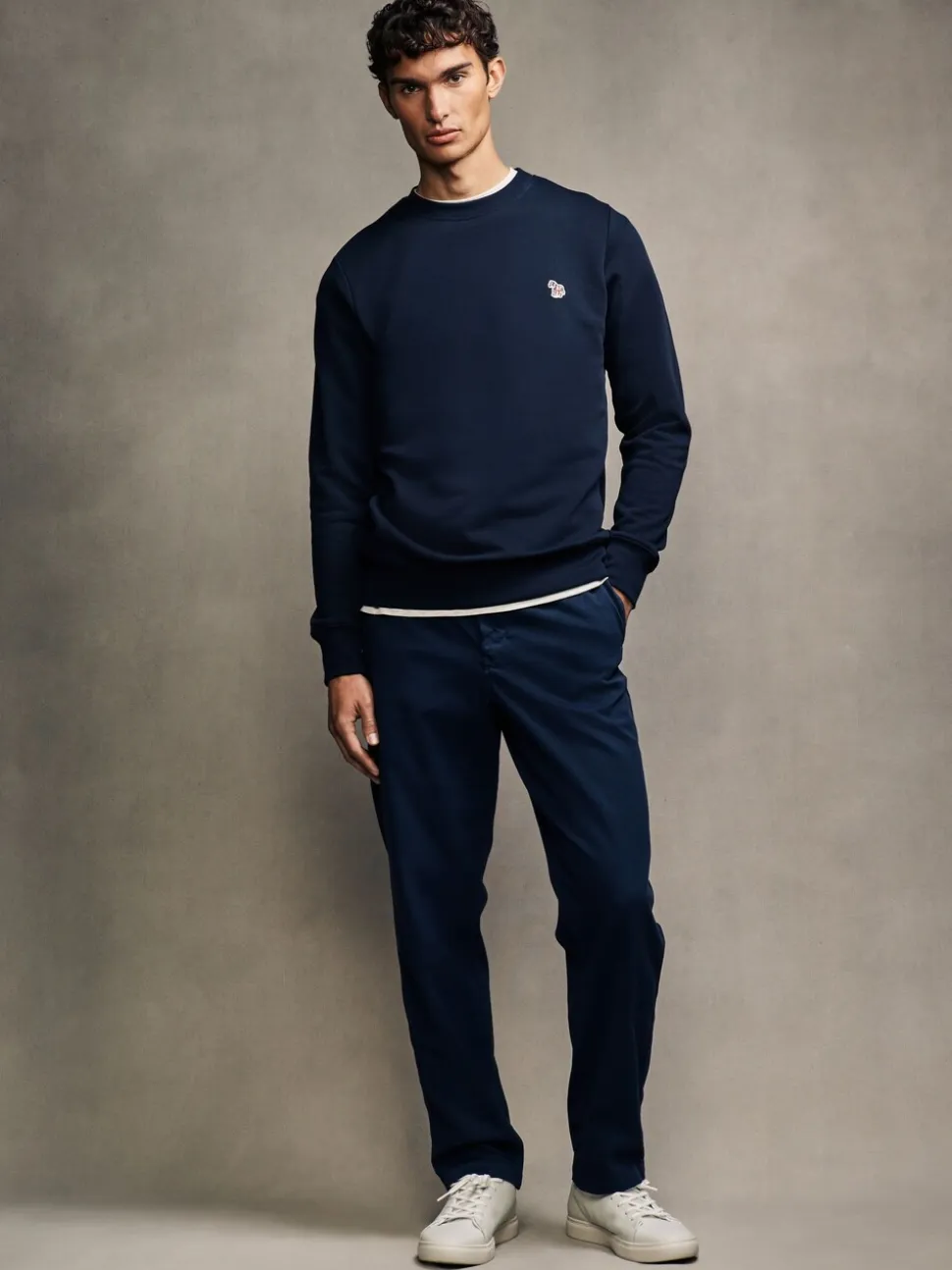 PS Paul Smith Navy Logo Crew Neck Sweatshirt
