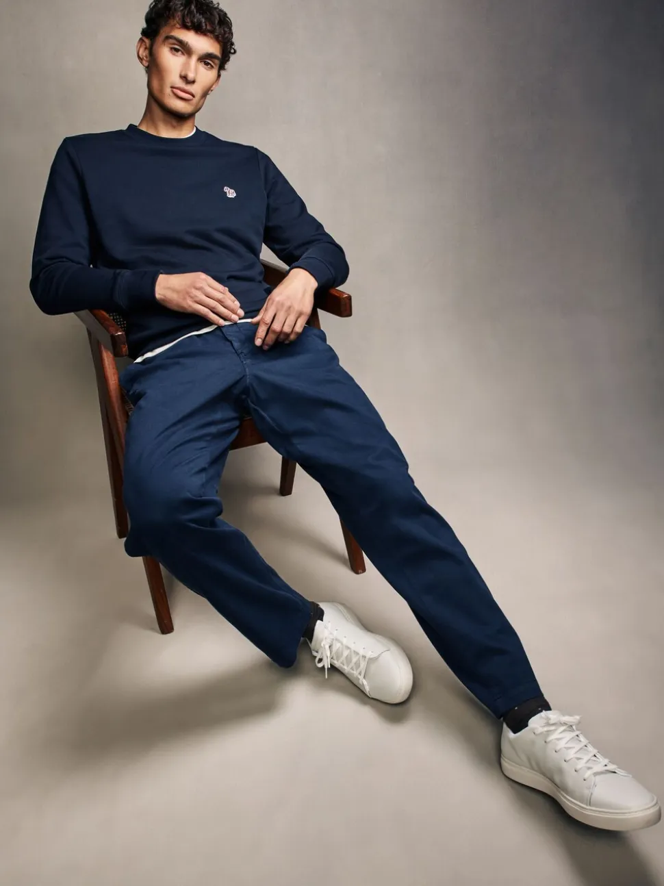 PS Paul Smith Navy Logo Crew Neck Sweatshirt