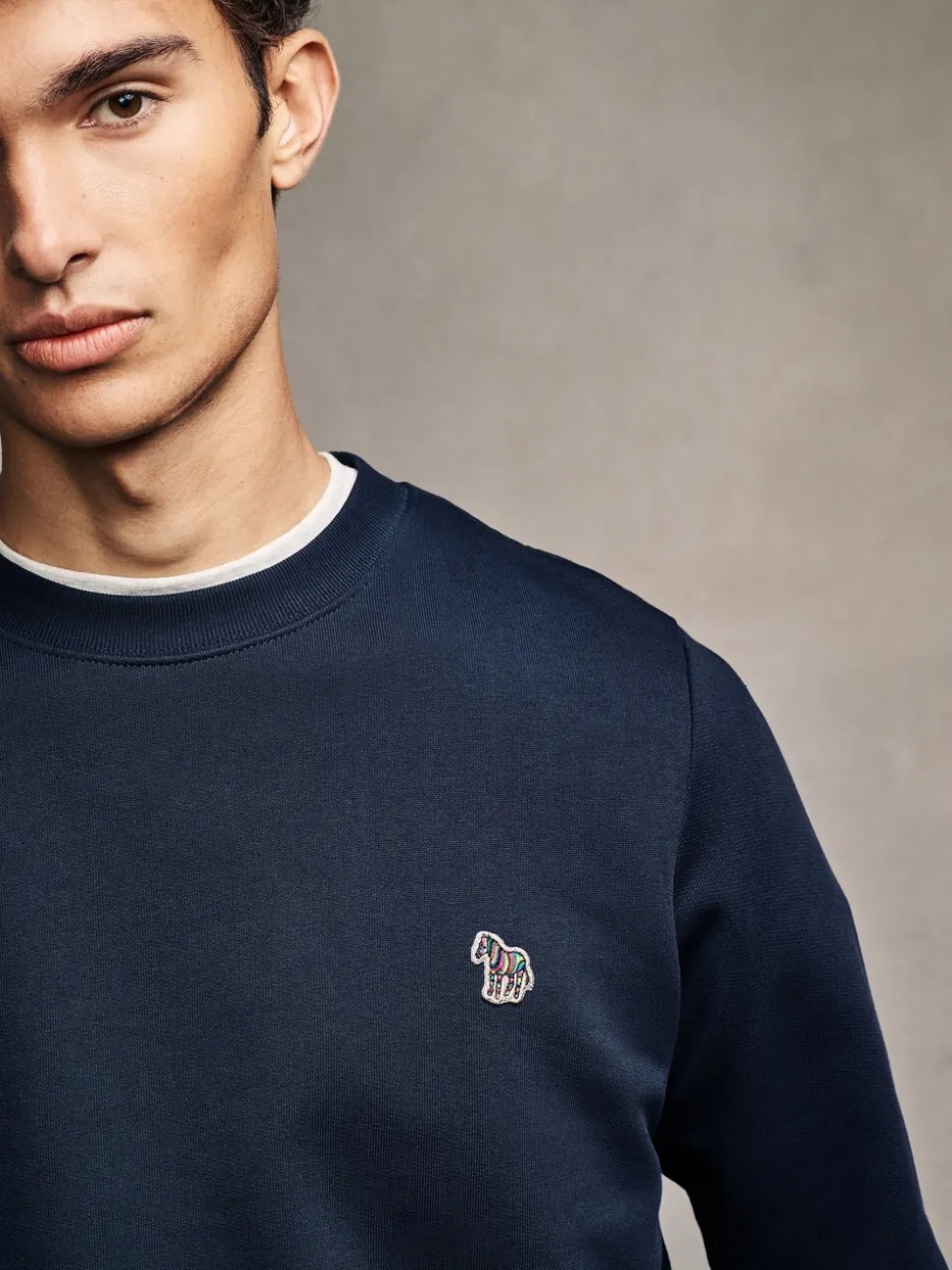 PS Paul Smith Navy Logo Crew Neck Sweatshirt