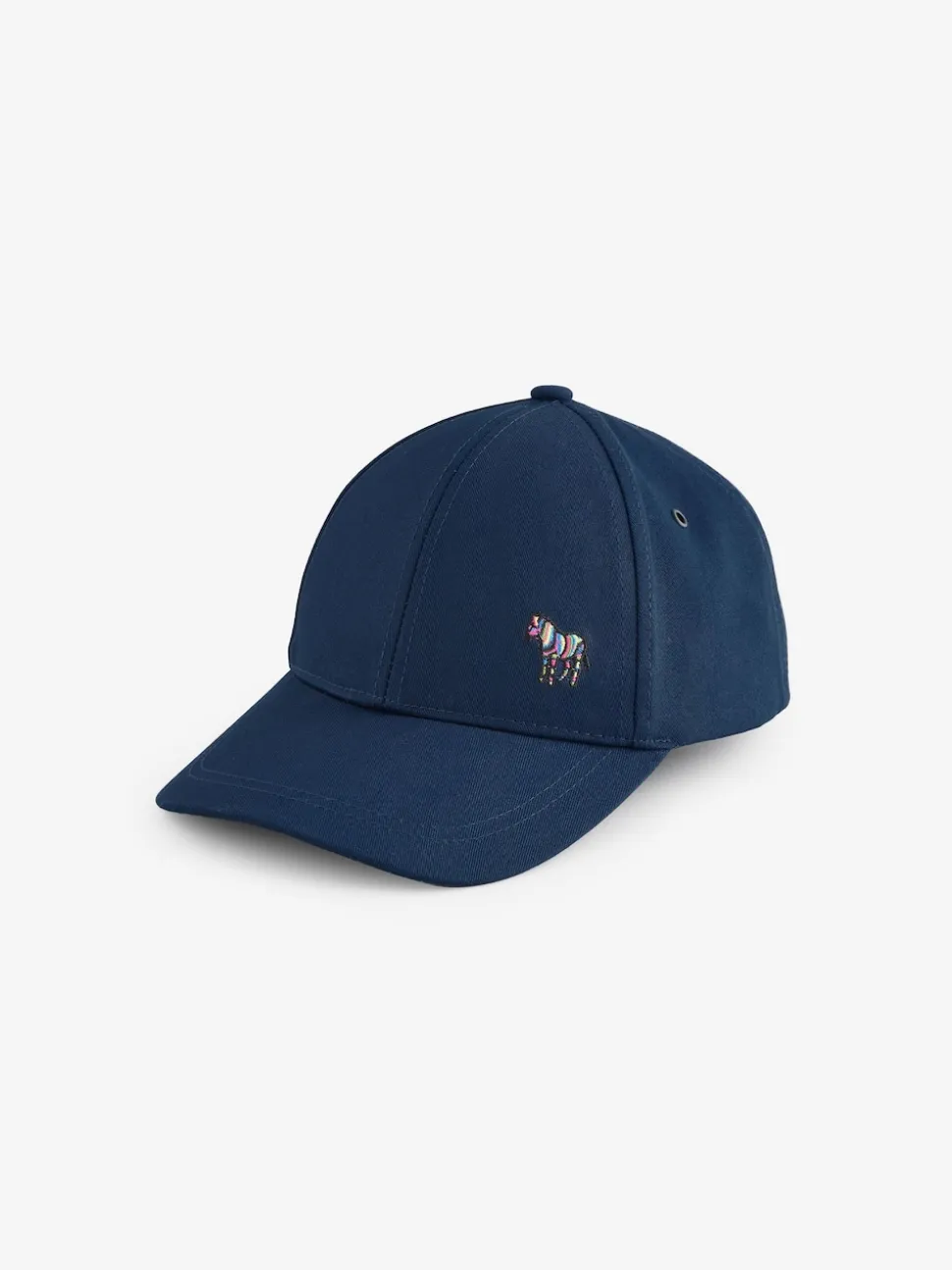 PS Paul Smith Navy Zebra Print Logo Cotton Cap