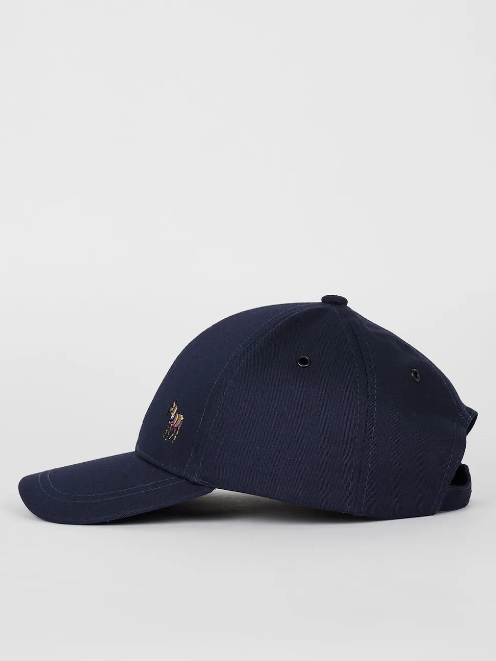 PS Paul Smith Navy Zebra Print Logo Cotton Cap