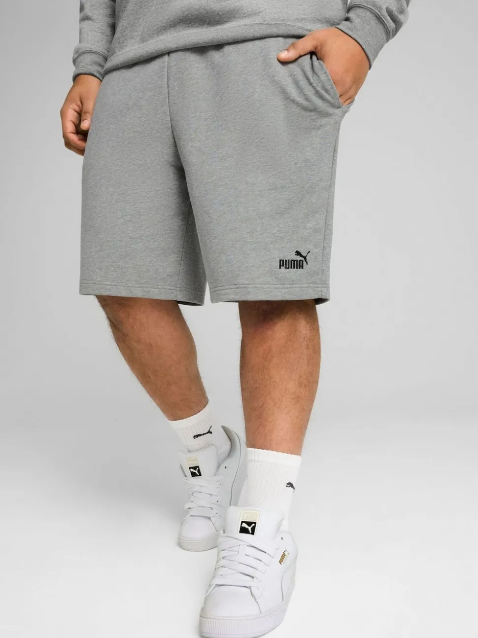 Puma Grey Mens Essentials No. 1 Logo 10" Shorts