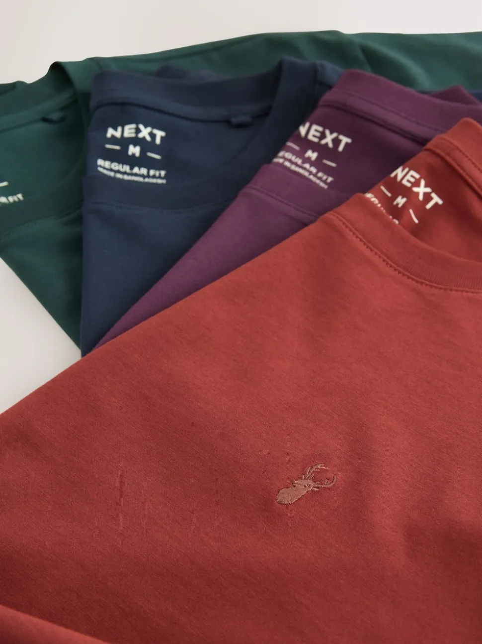 Purple / Navy Blue / Orange / Green Regular Fit T-Shirts 4 Pack