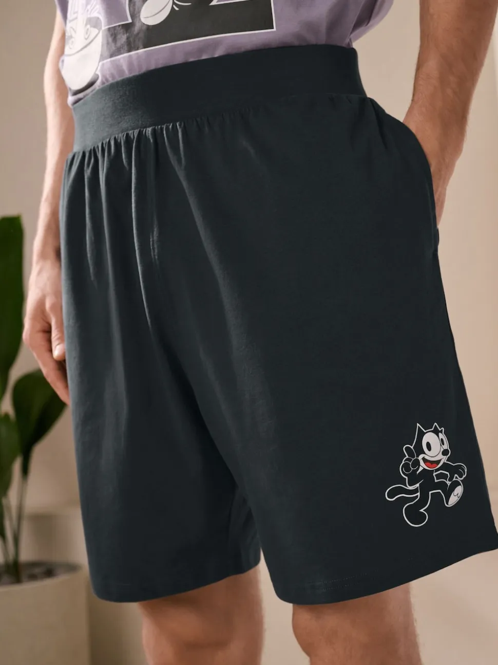 Purple Felix The Cat Jersey Short Pyjamas Set