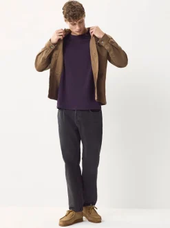 Purple Regular Fit Essential Crew Neck Cotton T-Shirt