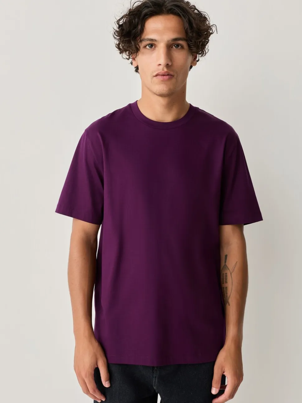 Purple Regular Fit Signature SUPIMA® Cotton Crew Neck T-Shirt