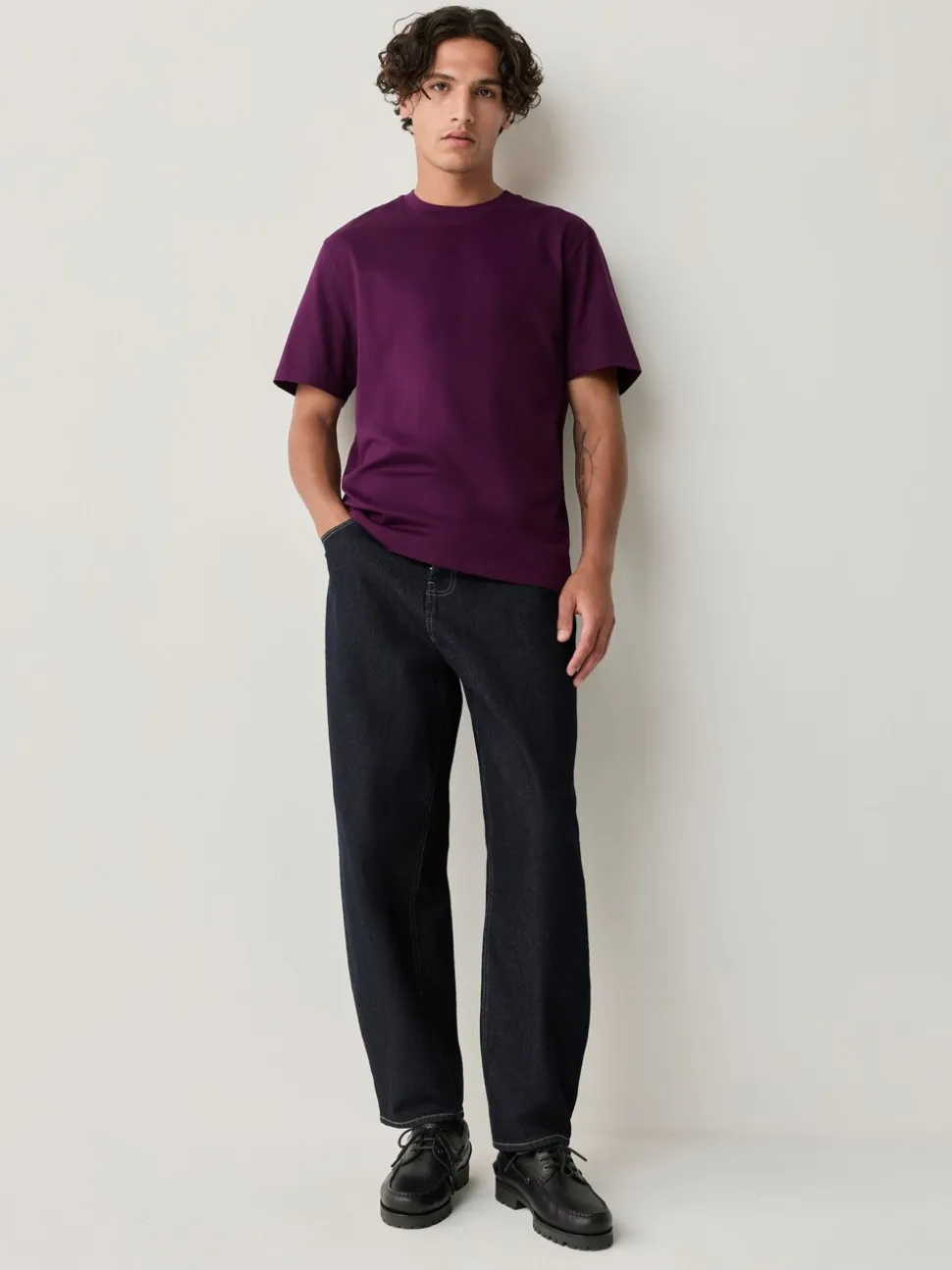 Purple Regular Fit Signature SUPIMA® Cotton Crew Neck T-Shirt