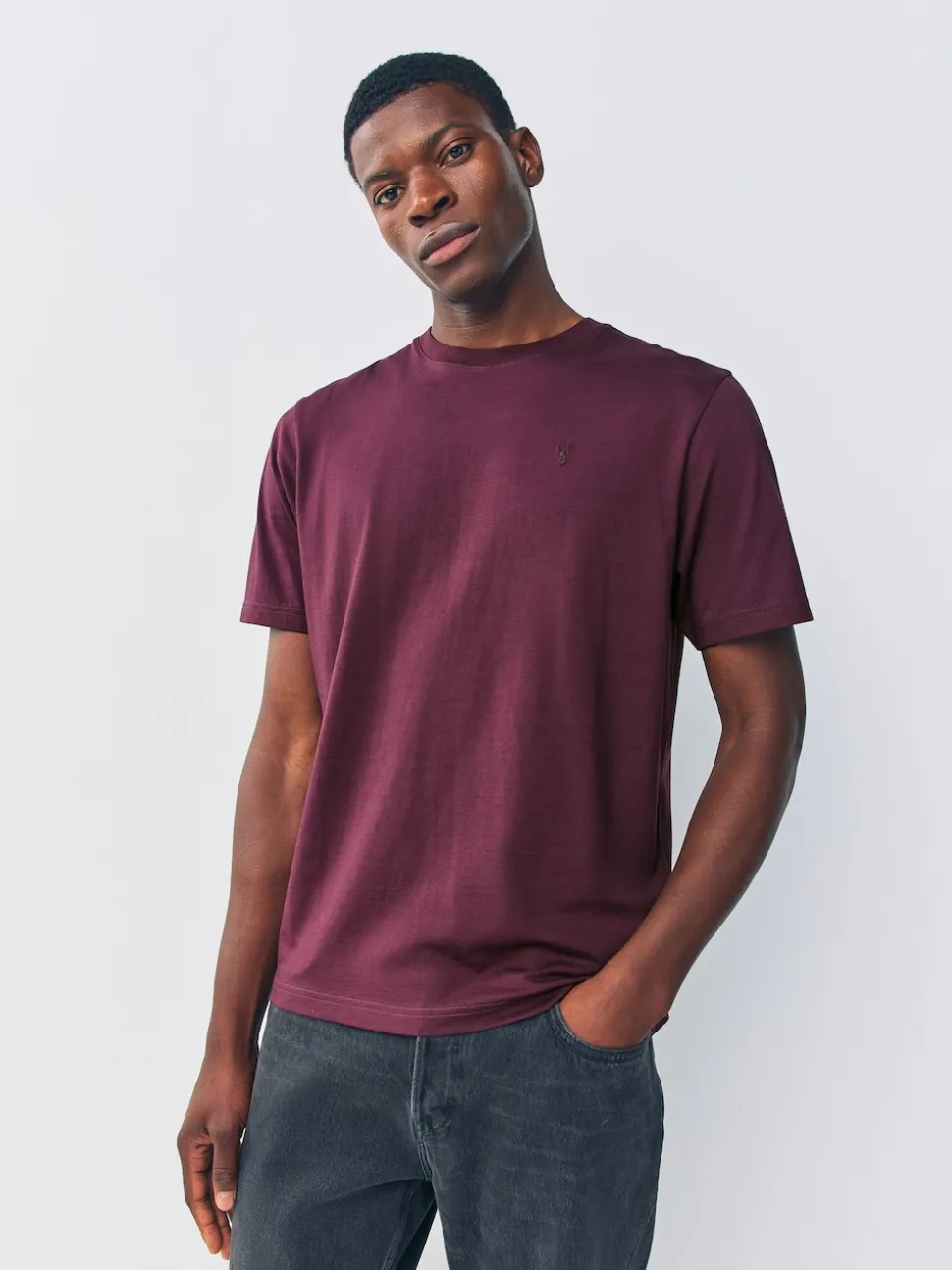 Purple Regular Fit Stag T-Shirt